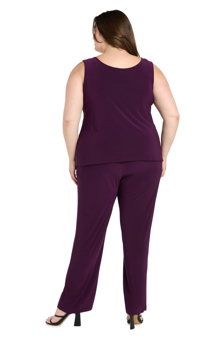 Beaded Jacket Set with Matching Pant - Plus
