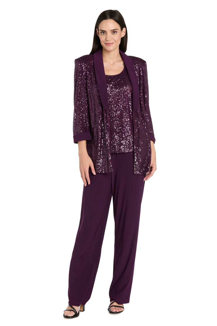 Beaded Jacket Set with Matching Pant