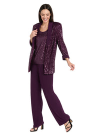 Beaded Jacket Set with Matching Pant