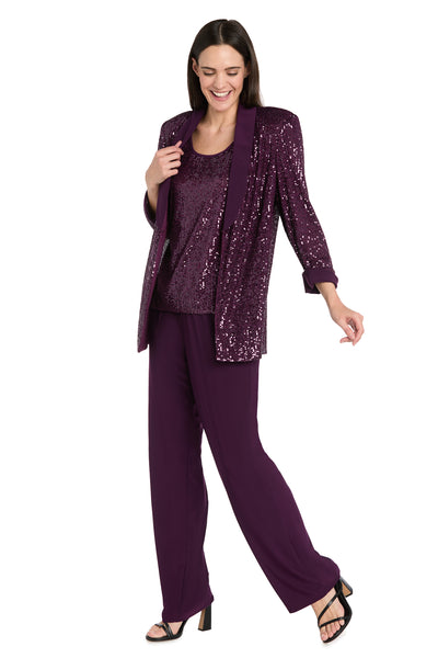 Beaded Jacket Set with Matching Pant