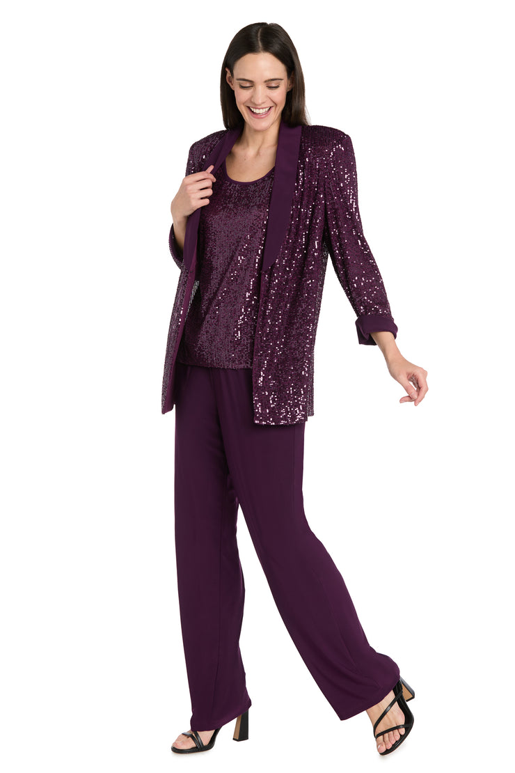 Beaded Jacket Set with Matching Pant