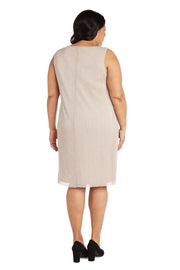 Two-Piece Flyaway Jacket Dress with Jewel Neckline - Plus