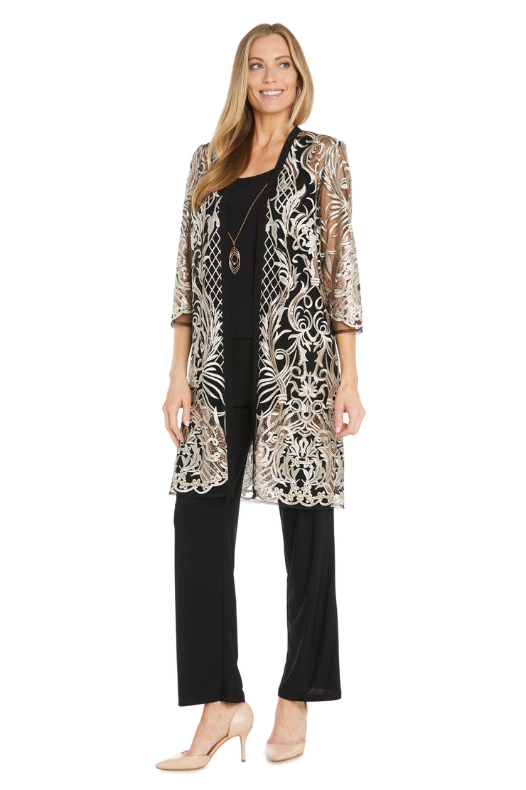 Sequined Embroidered Lace Pant Suit