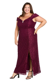 Off the shoulder Evening Gown - Plus