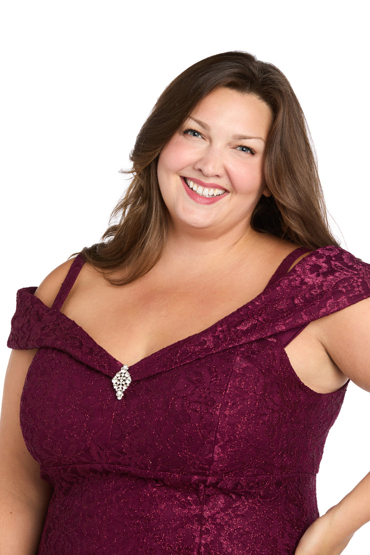 Off the shoulder Evening Gown - Plus