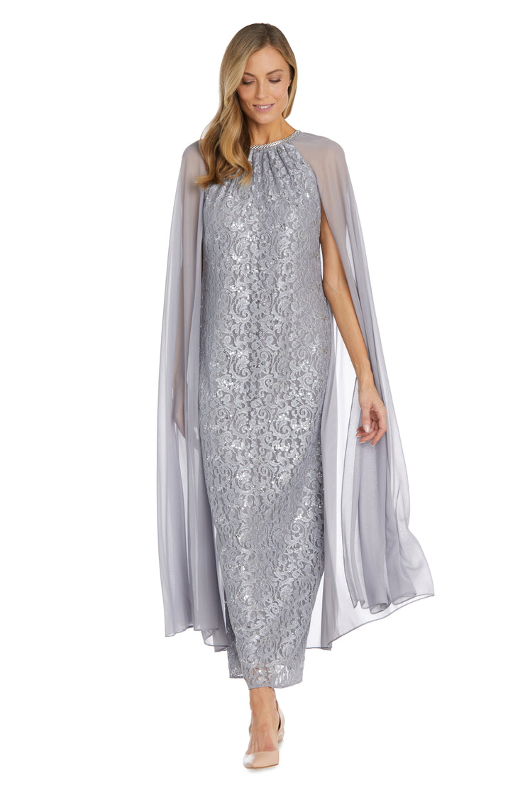 Long Laced Cape Gown