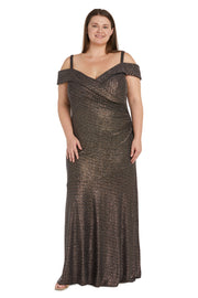 Long Stretch Metallic With A Rouched Waist - Plus