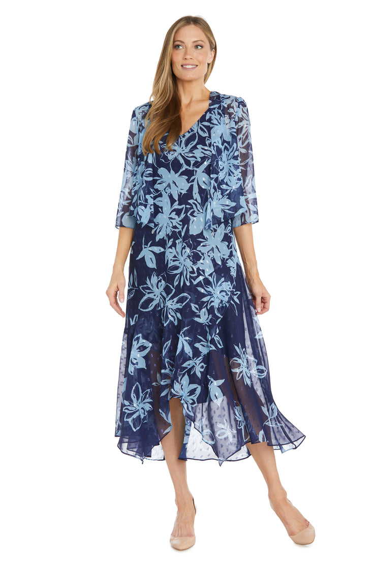 High-Low Floral Print Jacket Dress – R&M Richards