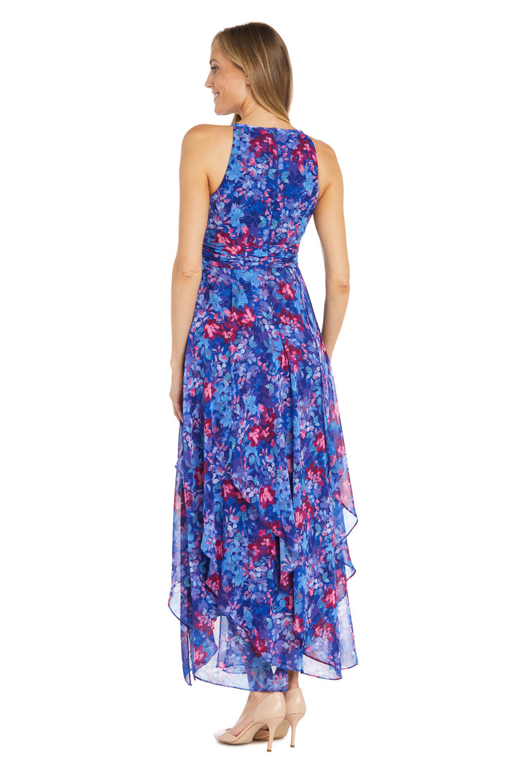Women's R&M Richards Printed Chiffon Halter Dress, Size: 8, Royal Women's R&M Richards Printed Chiffon Halter Dress, Size: 8, Royal