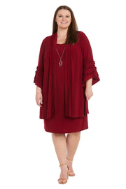 Jacket Dress With Ruffle Trim - Plus