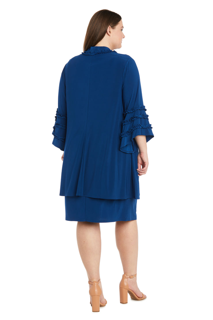 Jacket Dress With Ruffle Trim - Plus