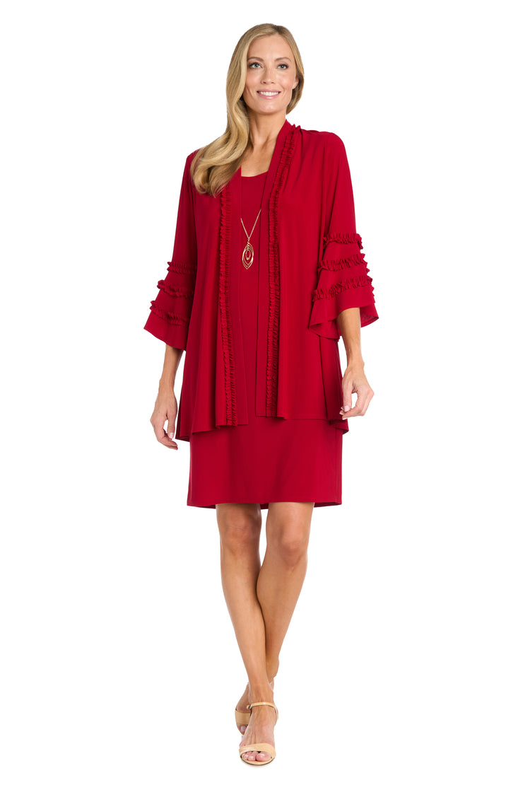 Jacket Dress With Ruffle Trim