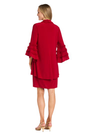 Jacket Dress With Ruffle Trim