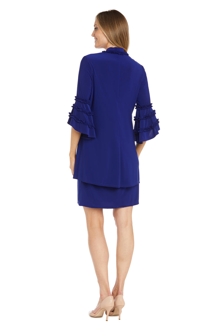 Jacket Dress With Ruffle Trim