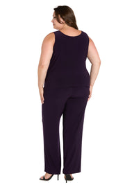 Delicate Floral Blossom Embroidered  Pantsuit - Plus