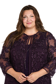 Delicate Floral Blossom Embroidered  Pantsuit - Plus