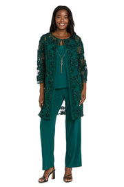 Delicate Floral Blossom Embroidered  Pantsuit