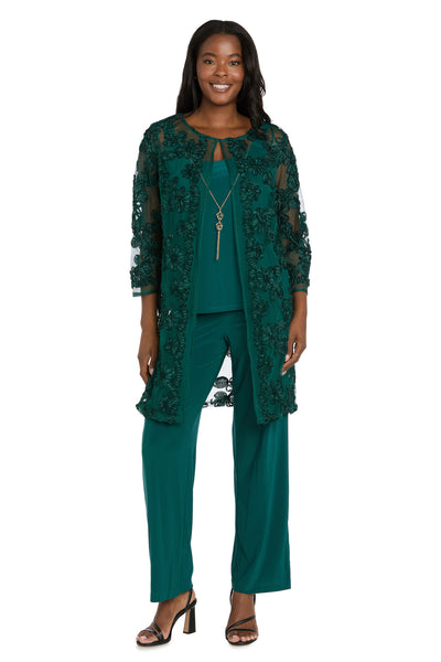 Delicate Floral Blossom Embroidered  Pantsuit
