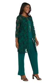 Delicate Floral Blossom Embroidered  Pantsuit