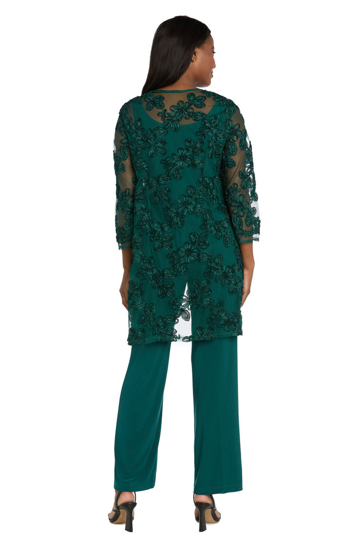 Delicate Floral Blossom Embroidered  Pantsuit