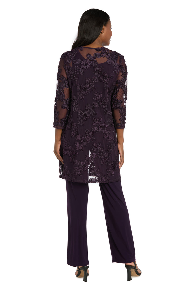 Delicate Floral Blossom Embroidered  Pantsuit