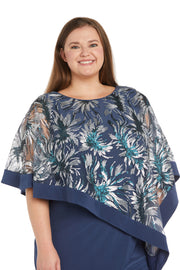 Denim Asymmetrical Poncho - Plus