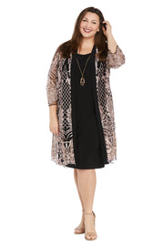 Embroidered Sequin Jacket Dress - Plus