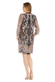 Embroidered Sequin Jacket Dress - Petite