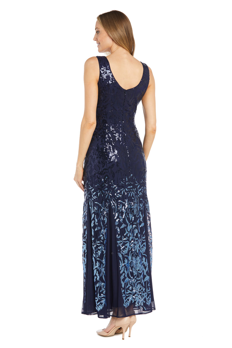 Ombre Sequin Gown with Mesh Godet Inserts