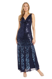 Ombre Sequin Gown with Mesh Godet Inserts