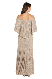 Long Sequin Lace Mermaid Dress Featuring an off The Shoulder Caplet