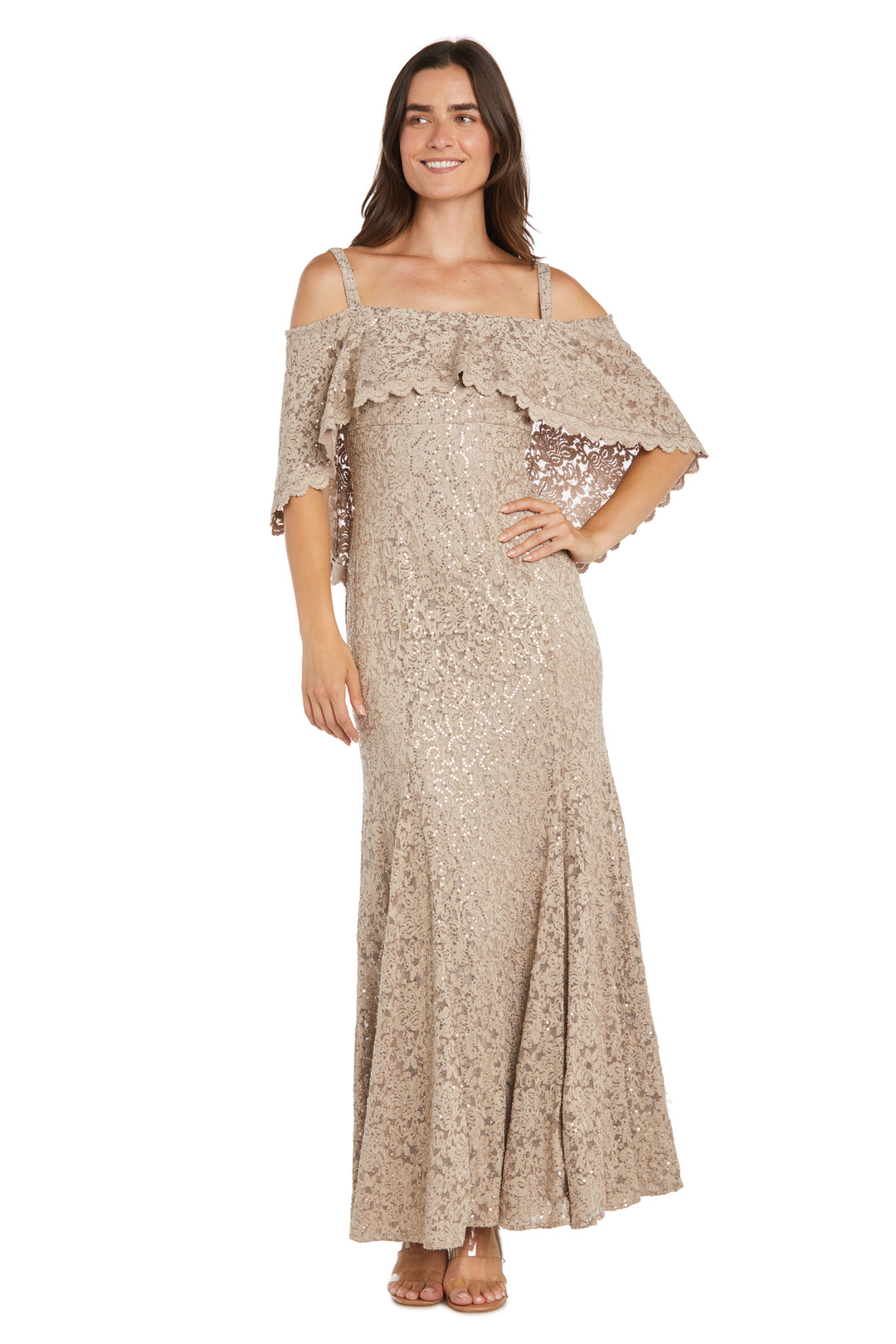 r&m richards off the shoulder lace dress R & M Richards Off-the-Shoulder Cap Sleeve