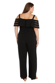 Jumpsuit with Illusion Sheer Off The Shoulder Inserts