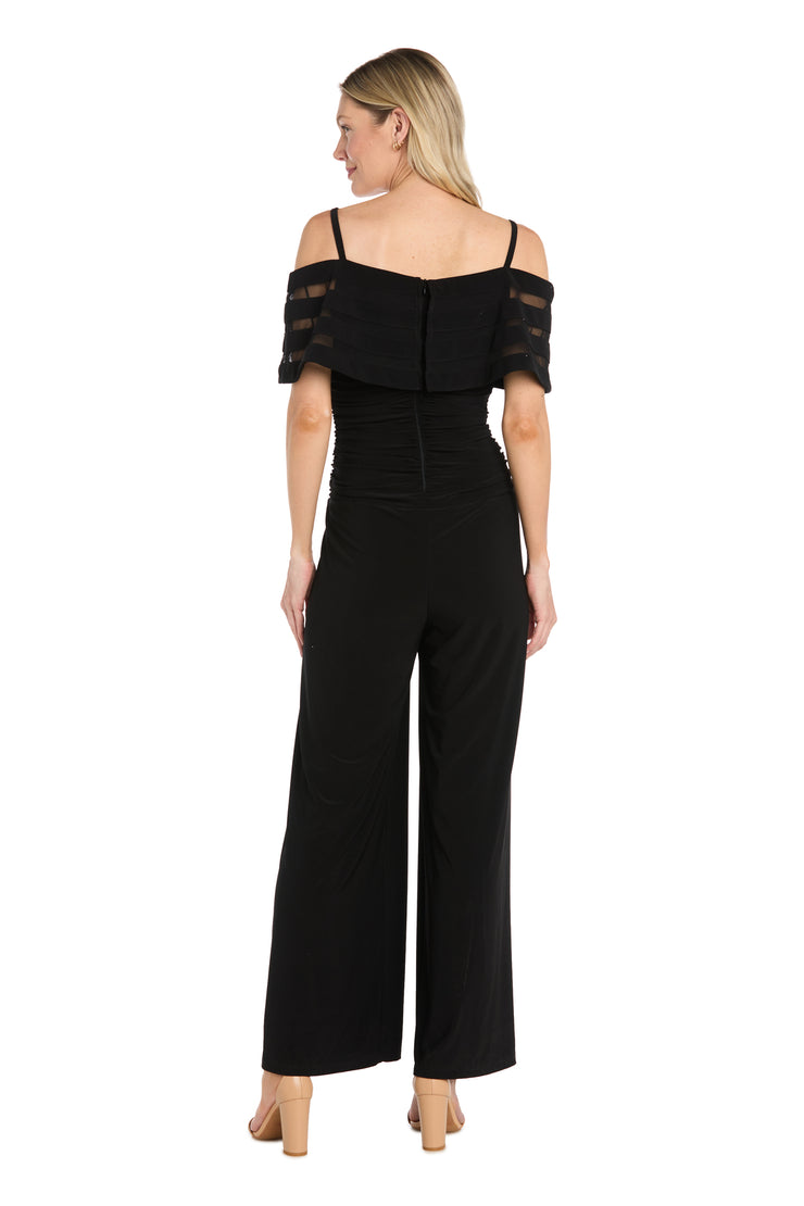 Jumpsuit with Illusion Sheer off The Shoulder Inserts - Petite