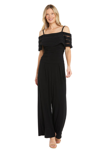 Jumpsuit with Illusion Sheer off The Shoulder Inserts
