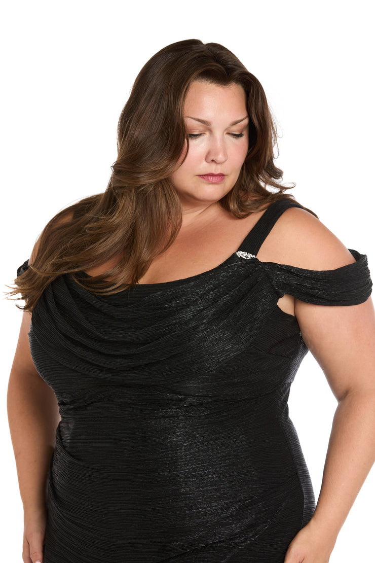 Metallic off The Shoulder Dress - Plus