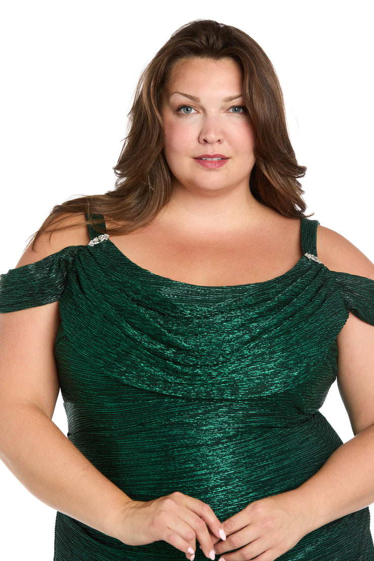 Metallic off The Shoulder Dress - Plus