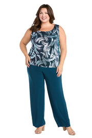 Metallic Swirl Pantsuit - Plus