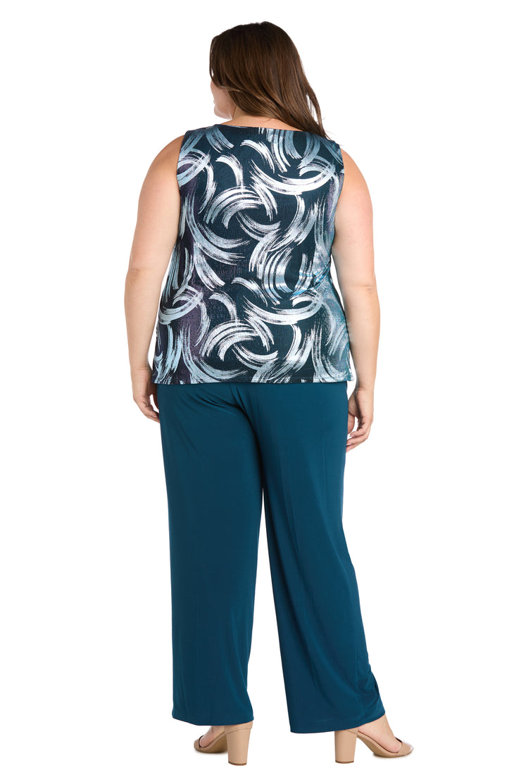 Metallic Swirl Pantsuit - Plus