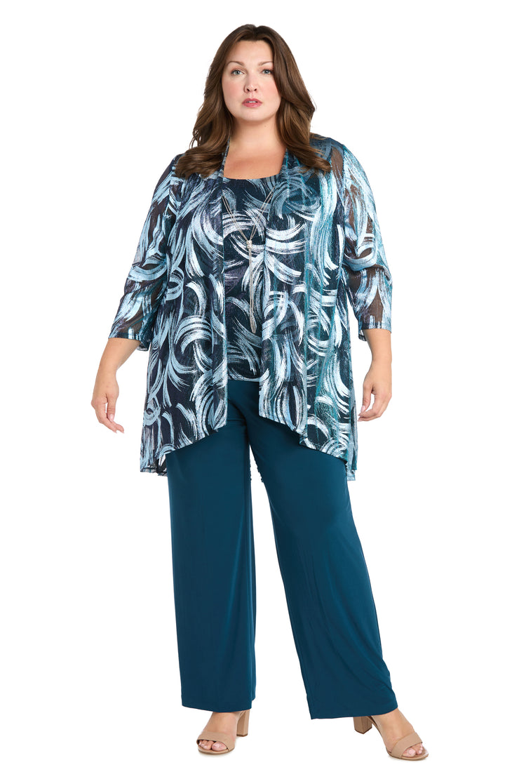 Metallic Swirl Pantsuit - Plus