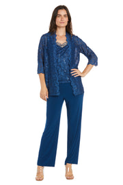 Lace Pantsuit With Delicate Sequins and a Pearl-Detailed Neckline