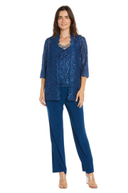 Lace Pantsuit With Delicate Sequins and a Pearl-Detailed Neckline