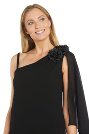 Dress Featuring an Elegant Chiffon Cape