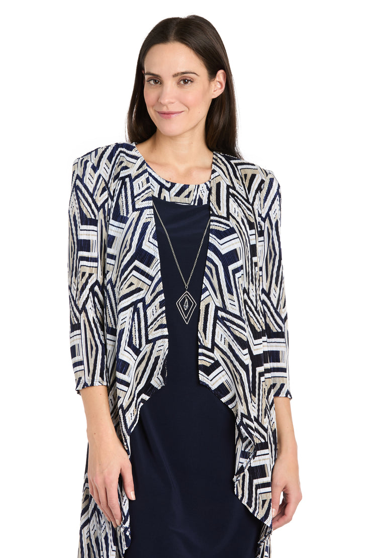 Geometric Printed Jacket Dress - Petite