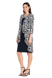 Geometric Printed Jacket Dress - Petite