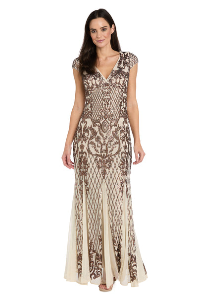 r&m richards champagne dress Long Mother of the Bride Dress Formal R&M Richards 9989
