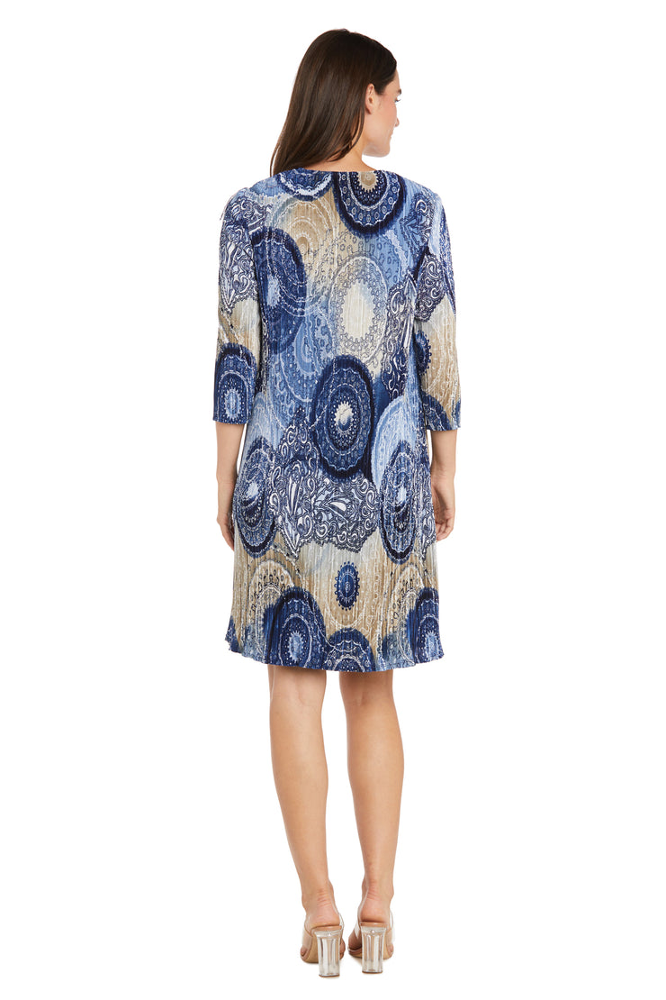 Puff Printed Circular Ity Flyaway Jacket Dress With Paisley Scroll Print