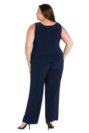 Floral Threadwork Pantsuit - Plus