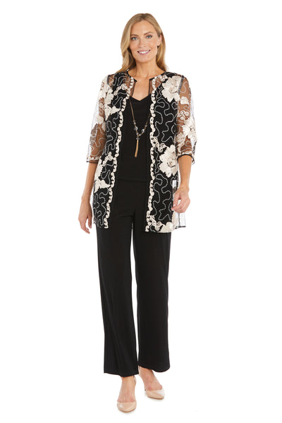 Floral Threadwork Pantsuit