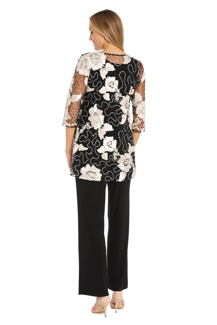 Floral Threadwork Pantsuit